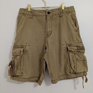Vintage Aeropostale Size 31 Tan Cargo Shorts Casual Utility‎ Design